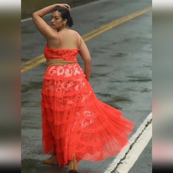 ANTHROPOLOGY NWT, TIERED TULE MAXI DRESS - Picture 6 of 6